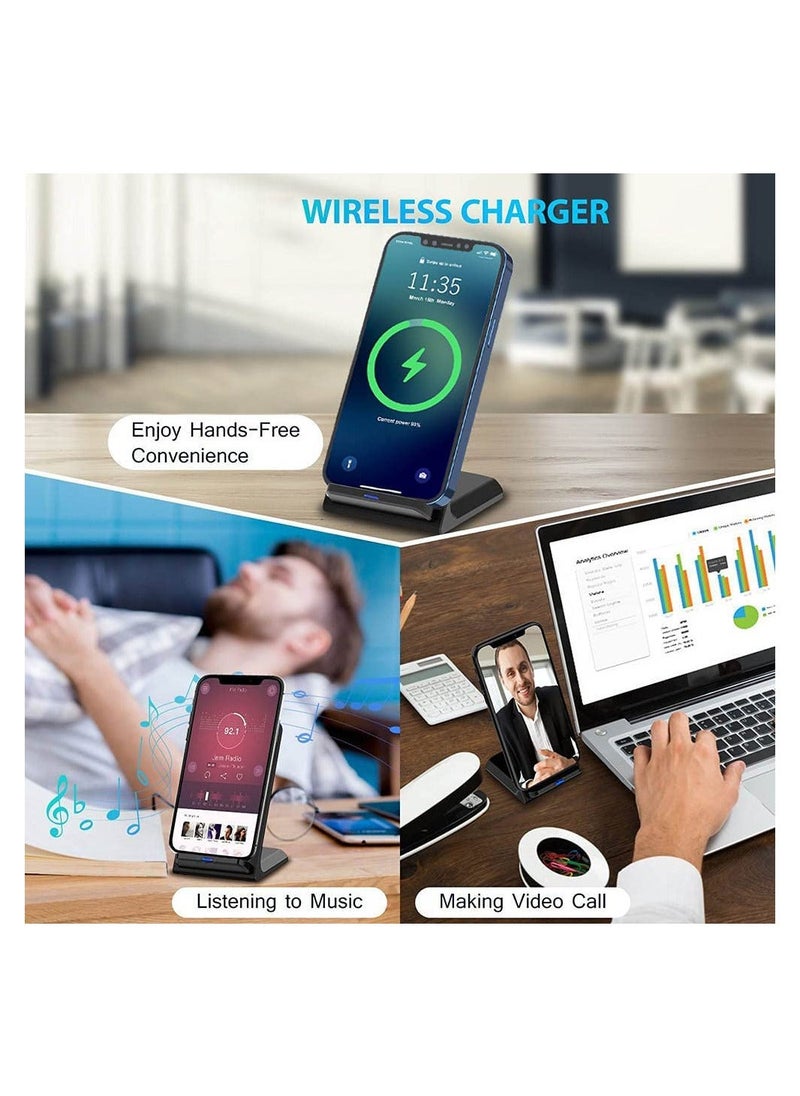 Beauenty - 20W Fast Wireless Charging Stand, Compatible with Apple iPhone 12 13 11/11 Pro/X/XR/XS/8 Upright 15W Charge Docks, for Samsung Galaxy S22/S21/S20/S9/Note 20 10 9 - Image 1