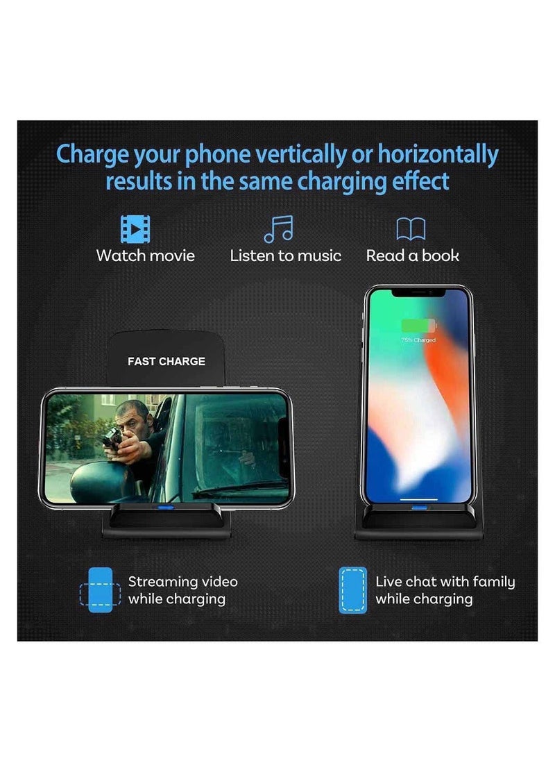 Beauenty - 20W Fast Wireless Charging Stand, Compatible with Apple iPhone 12 13 11/11 Pro/X/XR/XS/8 Upright 15W Charge Docks, for Samsung Galaxy S22/S21/S20/S9/Note 20 10 9 - Image 1