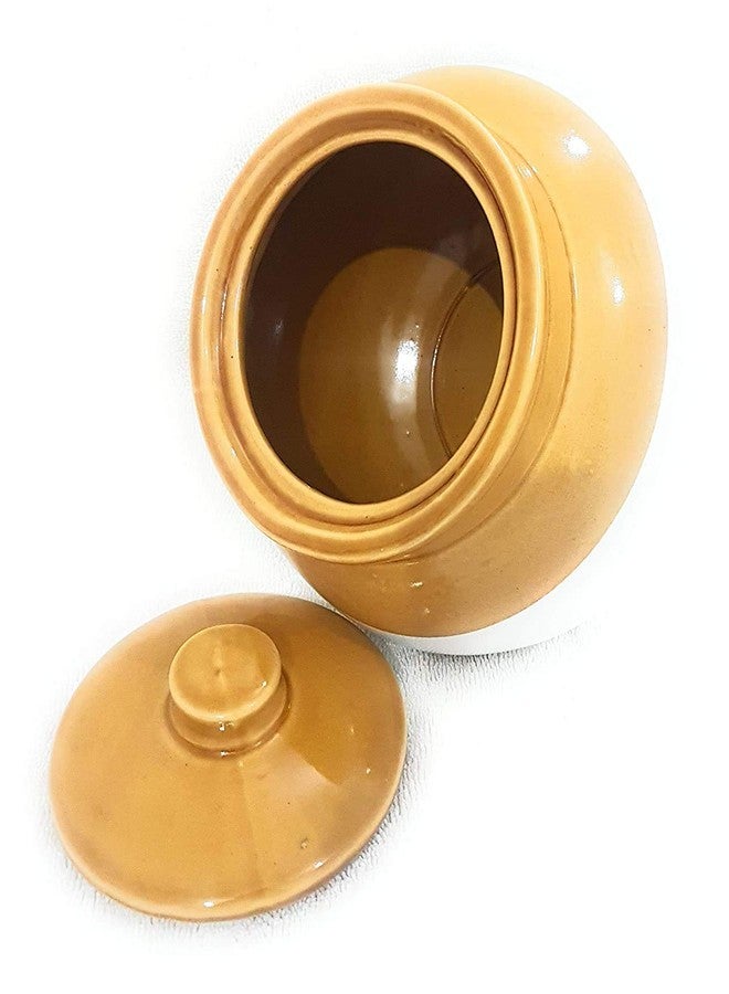 SHRIYAM CRAFT Ceramic cearmic pickle set lota shape 500ml, Brown - Image 3