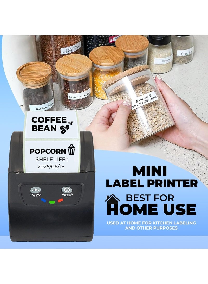 SHREYANS 58mm Mini Inkless Label Maker (2 in 1) - Thermal Barcode Labels & Receipt Printer (50x25 Label Combo) Free 500 Labels | Easy to Connect with Any Mobile Phone via Bluetooth (Android or iOS)  - Image 2