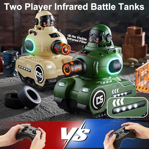 OBEST Remote Control Battle Tanks RC Battle Tanks with Infrared System Hobby RC Cars RC Tank that Shoots with HP Station Military Army Toys Christmas Birthday Gifts for 612 Year Old Boys Girls 2 Pack - Image 5