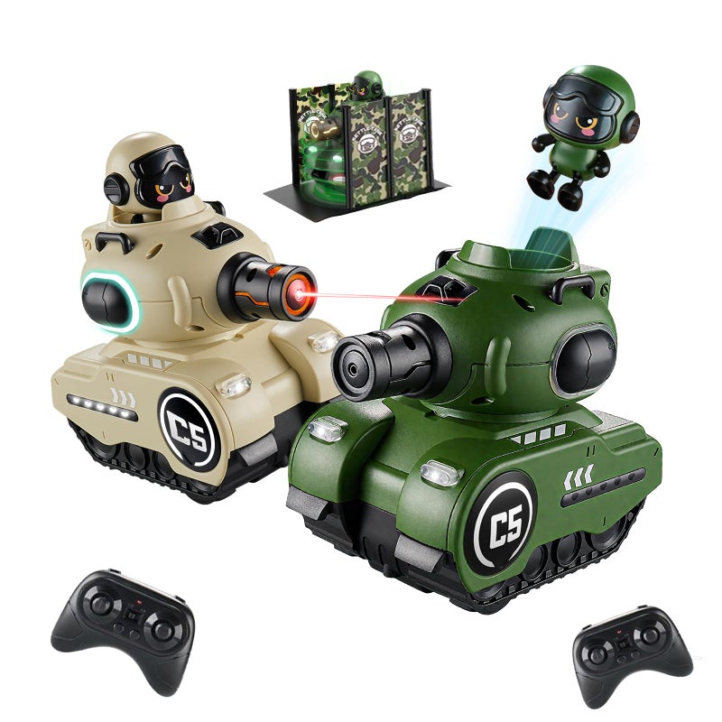 OBEST Remote Control Battle Tanks RC Battle Tanks with Infrared System Hobby RC Cars RC Tank that Shoots with HP Station Military Army Toys Christmas Birthday Gifts for 612 Year Old Boys Girls 2 Pack - Image 3