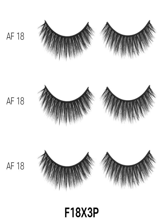 Laflare 3D Cashmere False Eyelashes 3 pcs Multipack, Ultra Soft, Glam, Wispy, Fresh, Luxurious, Cruelty-Free, Reusable, 100% Cashmere Texture, Fake Eyelashes 3 Pairs Eco Pack (F18X3P) - Image 2