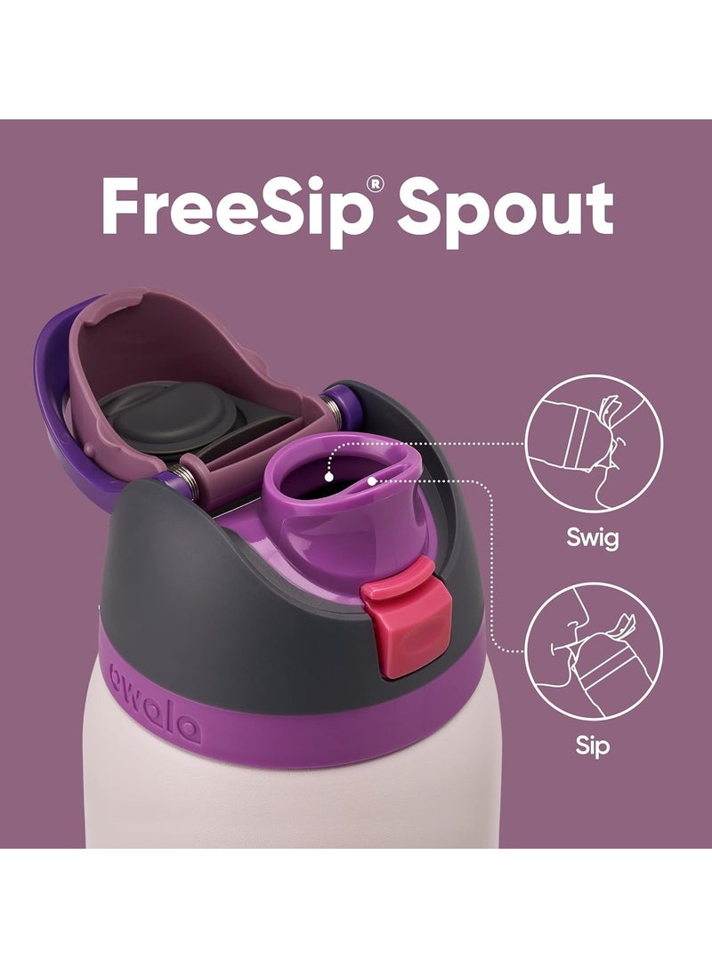 Owala - FreeSip Insulated Stainless Steel Water Bottle With Straw For Sports Travel And School BPA Free Sports Water Bottle(Dark Pink 32OZ) - Image 1