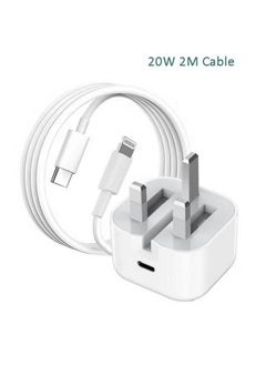 20W USB-C Fast Charger Adapter with USB-C to Lightning Cable, Dual Port Compact Wall Charger for iPhone 15/14/13/12/11/SE2020/XR/XS Max/X, iPad, Fast Charging Compatible with iPhone & Type-C Devices