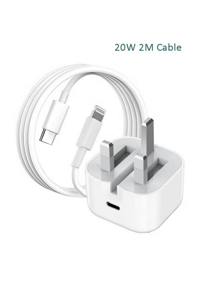 Super ZYouth - 20W USB-C Fast Charger Adapter with USB-C to Lightning Cable, Dual Port Compact Wall Charger for iPhone 15/14/13/12/11/SE2020/XR/XS Max/X, iPad, Fast Charging Compatible with iPhone & Type-C Devices - Image 1