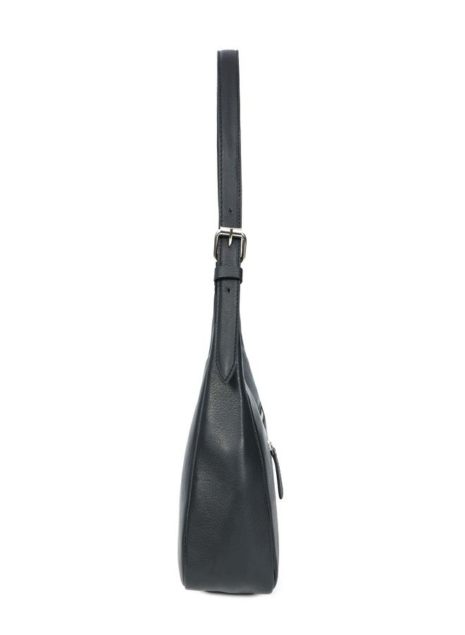 Celtic Premium Black Leather Shoulder Bag with Adjustable Strap & Secure Zip Pockets - Image 4