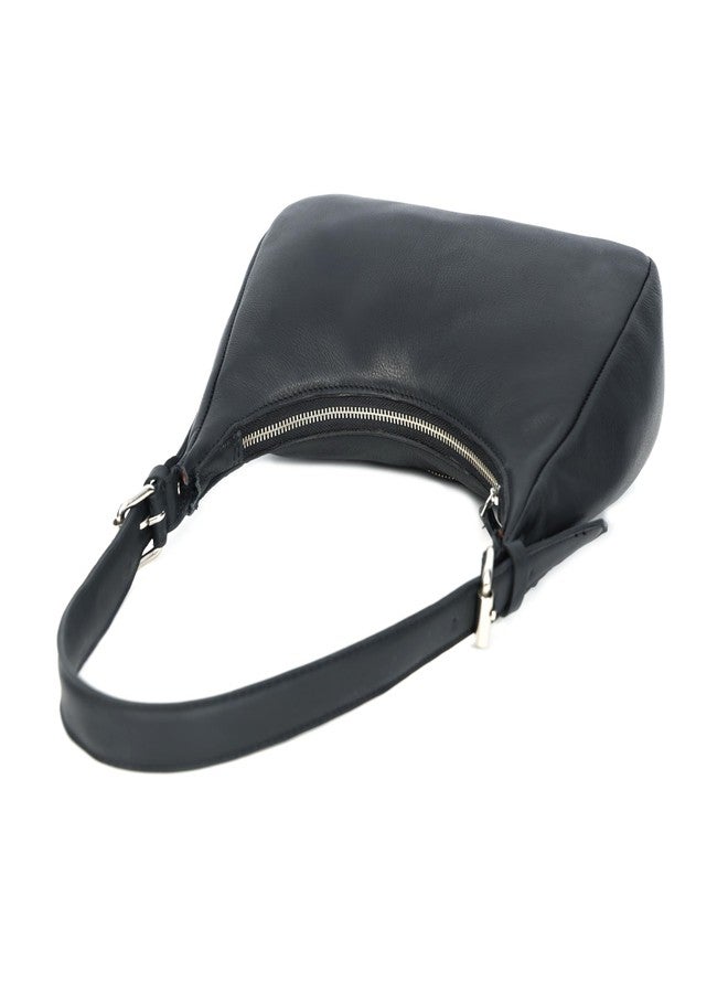 Celtic Premium Black Leather Shoulder Bag with Adjustable Strap & Secure Zip Pockets - Image 3