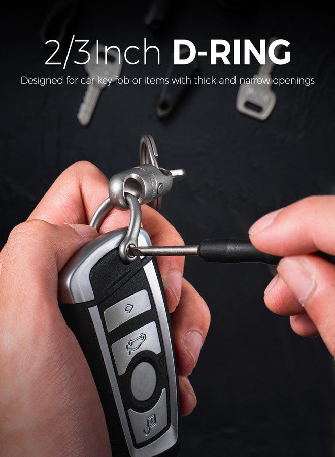 FEGVE Quick Release Keychain, Titanium Detachable Magnetic Key Holder with 2/3inch D Ring for Car Key Fob,Safely Lock System (Matte+D Ring) - Image 4