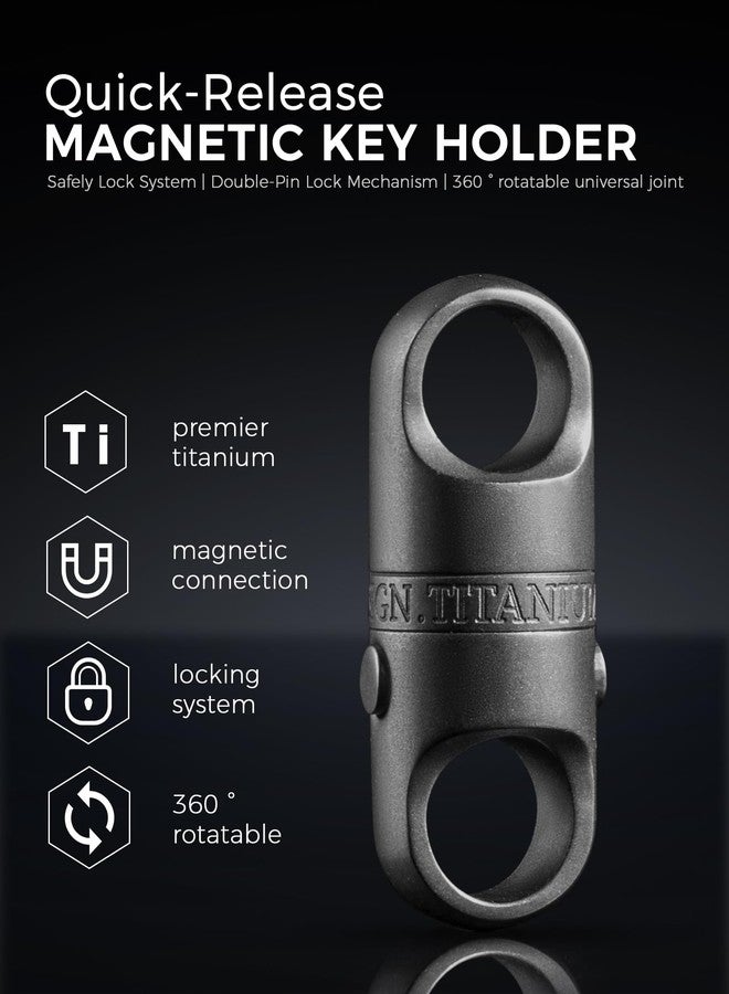 FEGVE Quick Release Keychain, Titanium Detachable Magnetic Key Holder with 2/3inch D Ring for Car Key Fob,Safely Lock System (Matte+D Ring) - Image 5