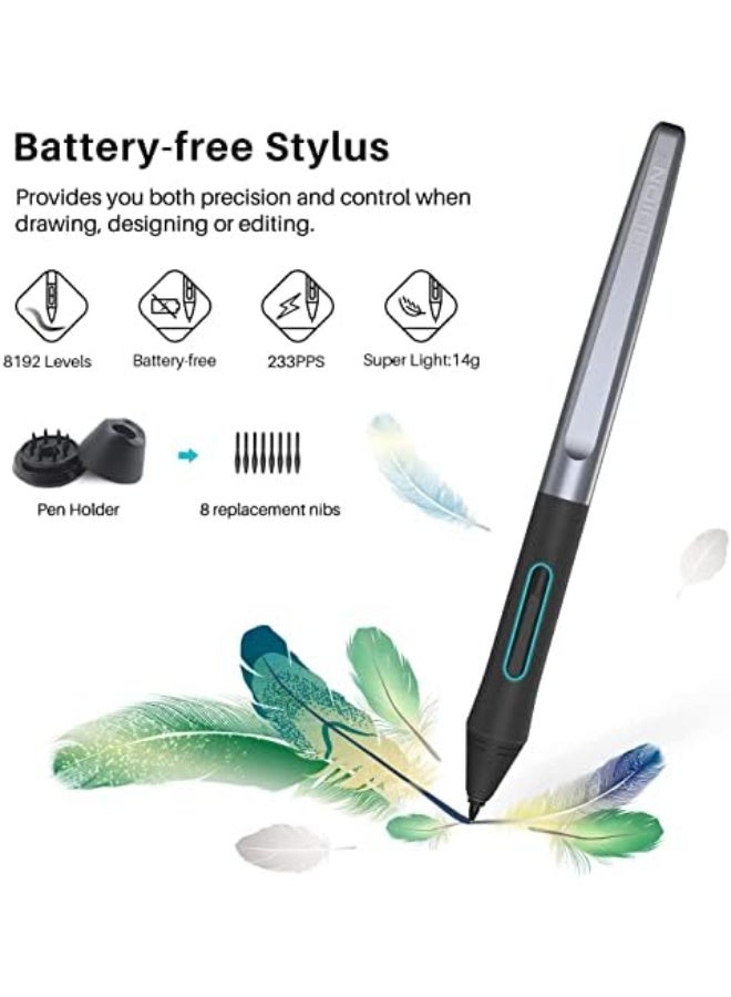 HUION Inspiroy H1060P Drawing Tablet with Stylus, 10×6.25" Digital Graphics Tablet, 8192 Pressure Levels, 12 Shortcut Keys, Art Tablet for Mac, Windows & Android Black - Image 3