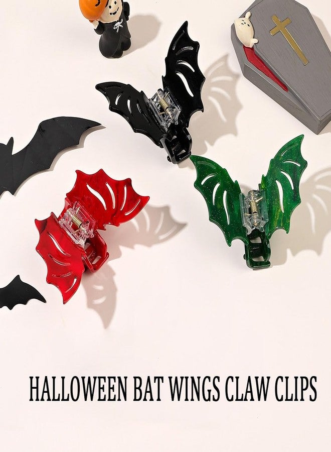 Jeffan 3 Pieces Halloween Bat Claw Clips, Gothic Horror Hair Clips Halloween Spooky Hairpin for Costume Cosplay Hair Barrettes Gift - Image 3