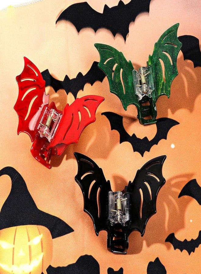 Jeffan 3 Pieces Halloween Bat Claw Clips, Gothic Horror Hair Clips Halloween Spooky Hairpin for Costume Cosplay Hair Barrettes Gift - Image 5