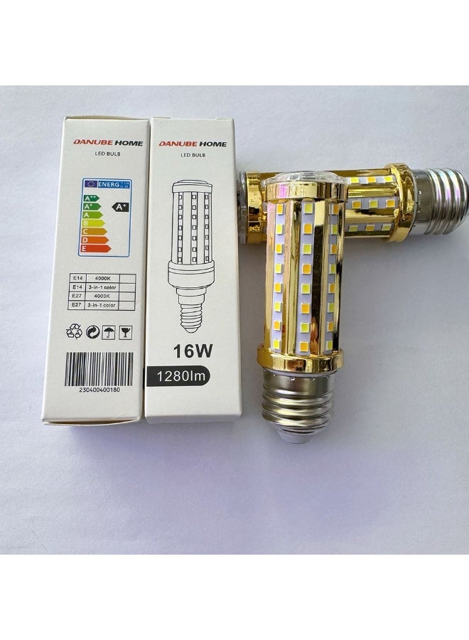 DANUBE HOME Danube Home Freesia 16 Watt - E27 LED Light Bulb For Chandeliers, Wall Lights | 3 in 1 Color Changeable Lights | Aluminum Base With Glass, Gold Finish |16W, AC 85-265Volt Bulb (1 Year Warranty)  - Image 4