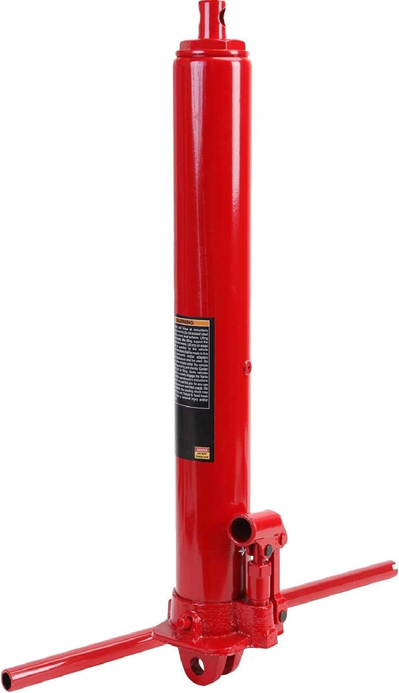 BIG RED جاك هيدروليكي طويل بقدرة 3 طن مع مضخة مكبس مفرد وقاعدة كليفس (يتناسب مع: رافعات المرآب/المتجر، رافعات المحركات، وأكثر) مع مقبض، أحمر، A41417R - Image 1
