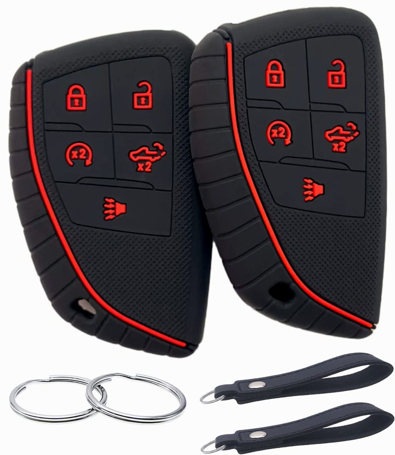 REPROTECTING Silicone Rubber Key Fob Cover Compatible with 20252022 Chevy Chevrolet Silverado 1500 GMC Sierra 1500 2025 2024 Silverado Sierra 2500HD 3500HD Black Black