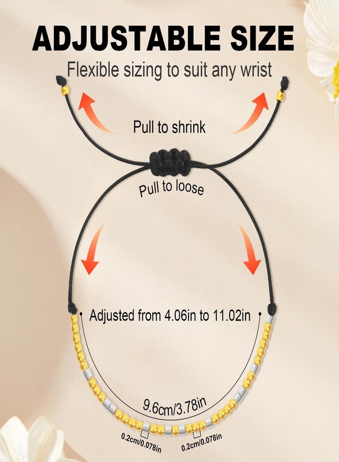 HyperFun Morse Code Bracelets For Women Inspirational Friendship Gifts Cute Adjustable Bracelets For Mother Daughter Sister Aunt Friend Her - Image 2