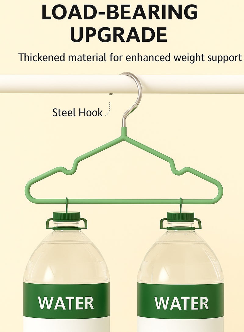 30 Pack Stainless Steel Kids Hangers Children's and Baby Non-Slip Metal Hangers (1-8 Years) 30 قطعة علاقة ملابس اطفال ستانلس ستيل - منظم خزانة اطفال Heavy Duty, Anti-Rust, Space Saving, Strong Grip for Jackets, School Uniforms Green  - Image 5