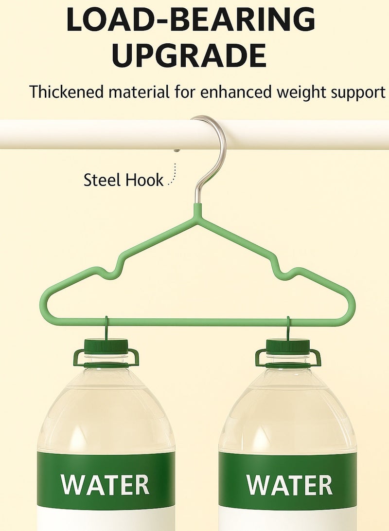 30 Pack Stainless Steel Kids Hangers With Anti Slip Plastic Cover Children's and Baby Non-Slip Stainless Steel Hangers  with Metal Hooks (1-8 Years) Heavy Duty, Anti-Rust, Space Saving, Strong Grip 30CM Long Children's Cloth Hanger for Jackets, School Uniforms Green - Image 4