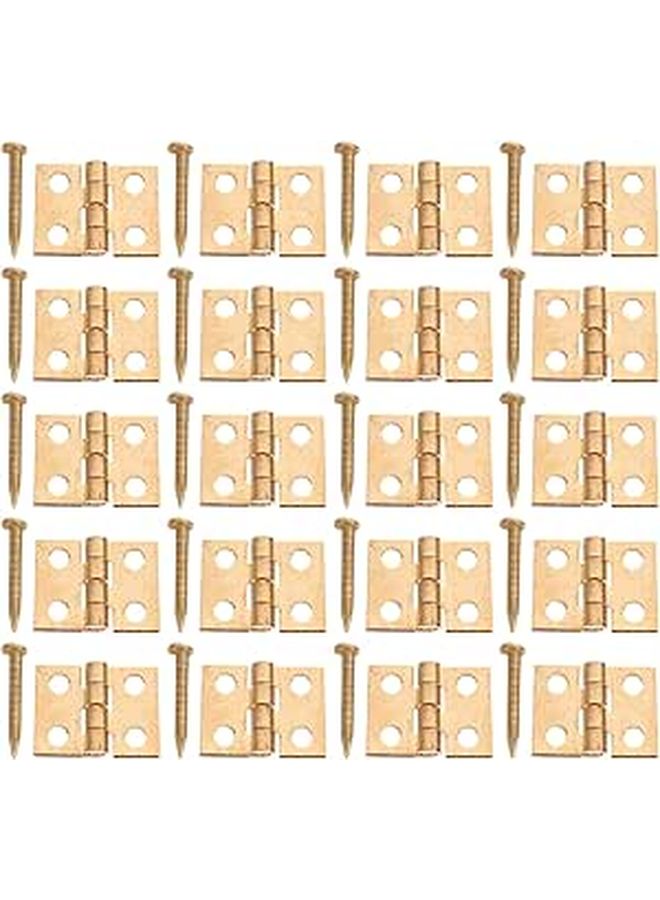 Antique Copper Jewelry Case Hinges 20pcs with Screws for DIY Furniture and Cabinet Door - Image 1
