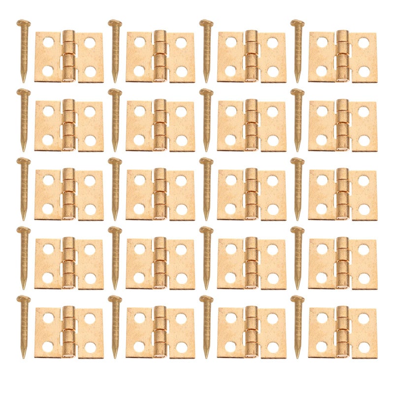 Antique Copper Jewelry Case Hinges 20pcs with Screws for DIY Furniture and Cabinet Door - Image 2