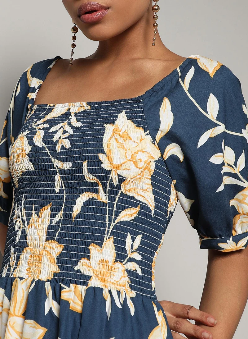 PINACOLADA Floral Smocked Midi Dress