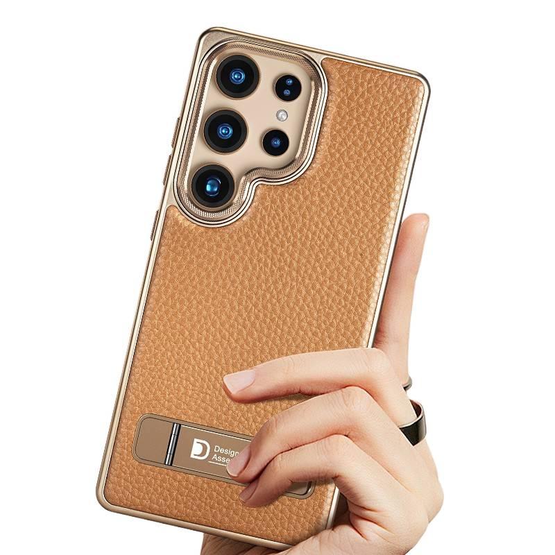 غطاء واقي بملمس باللون رمادي مغناطيسي بوظيفة حامل جلد لـ Samsung S26 Ultra / Samsung S26 مع حماية من السقوط ومقاومة بصمات الأصابع مع مقاوم للصدمات مع حامل قائم مع مغناطيس قوي - Image 4