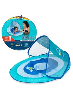 SwimWays SwimWays Baby Spring Float with Adjustable Canopy and UPF Sun Protection, Blue Lobster  - Image 1
