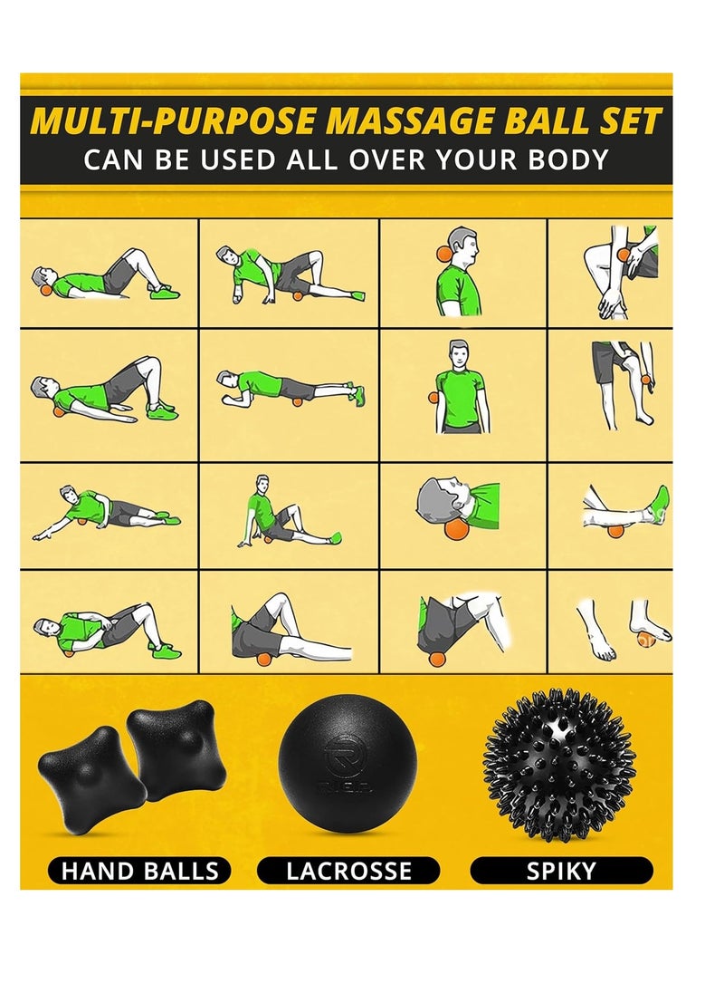 RIGID FITNESS - Set of 4 Acupuncture Ball Massage Set Ball Triggers Point Release Deep Tissue Massager For Muscles - Image 1