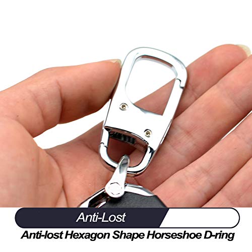 MECHCOS Metal Keychain Car Fob Key Chain Holder Clip with Detachable Valet Key Ring & Anti-Lost D-Ring for Men and Women - Image 5