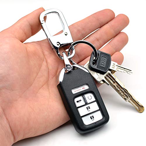 MECHCOS Metal Keychain Car Fob Key Chain Holder Clip with Detachable Valet Key Ring & Anti-Lost D-Ring for Men and Women - Image 2