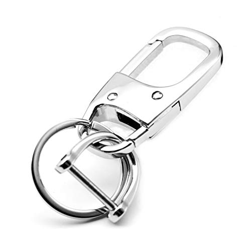 MECHCOS Metal Keychain Car Fob Key Chain Holder Clip with Detachable Valet Key Ring & Anti-Lost D-Ring for Men and Women - Image 1