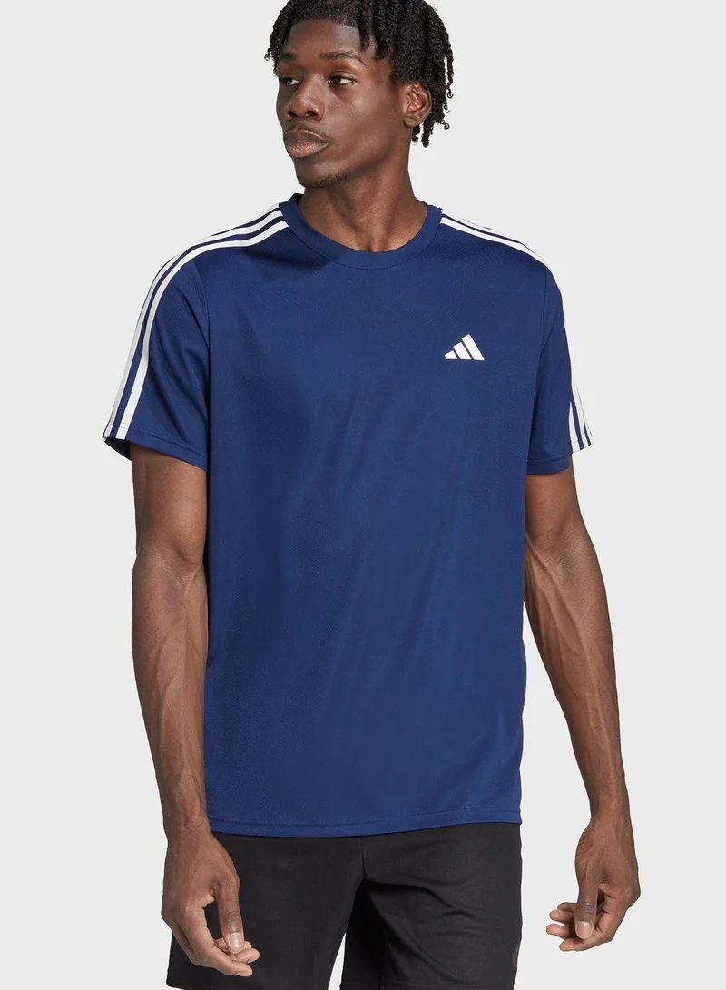 Adidas train essentials base 3-stripes training men t-shirt
