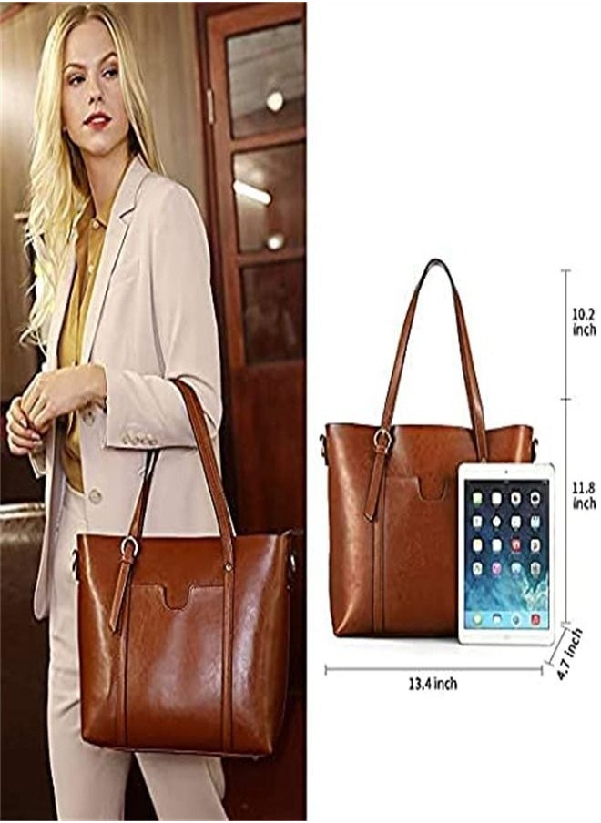 ORiTi - Leather Satchel Purses and Handbags for Women, Top Handle Shoulder Purse Tote Hobo Bag - Image 1