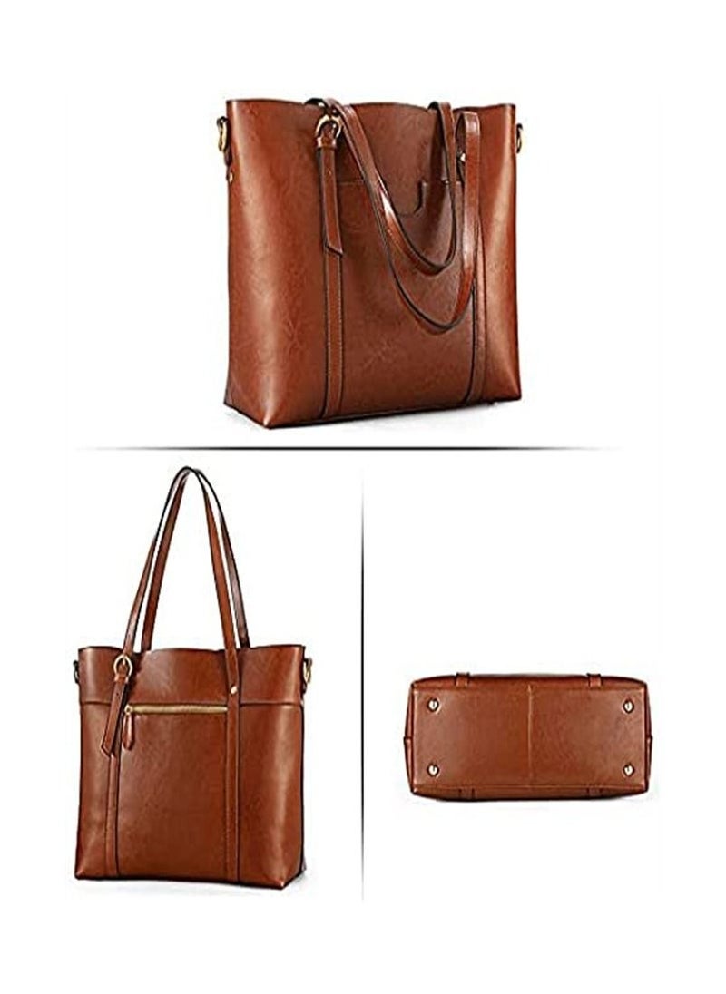 ORiTi - Leather Satchel Purses and Handbags for Women, Top Handle Shoulder Purse Tote Hobo Bag - Image 1