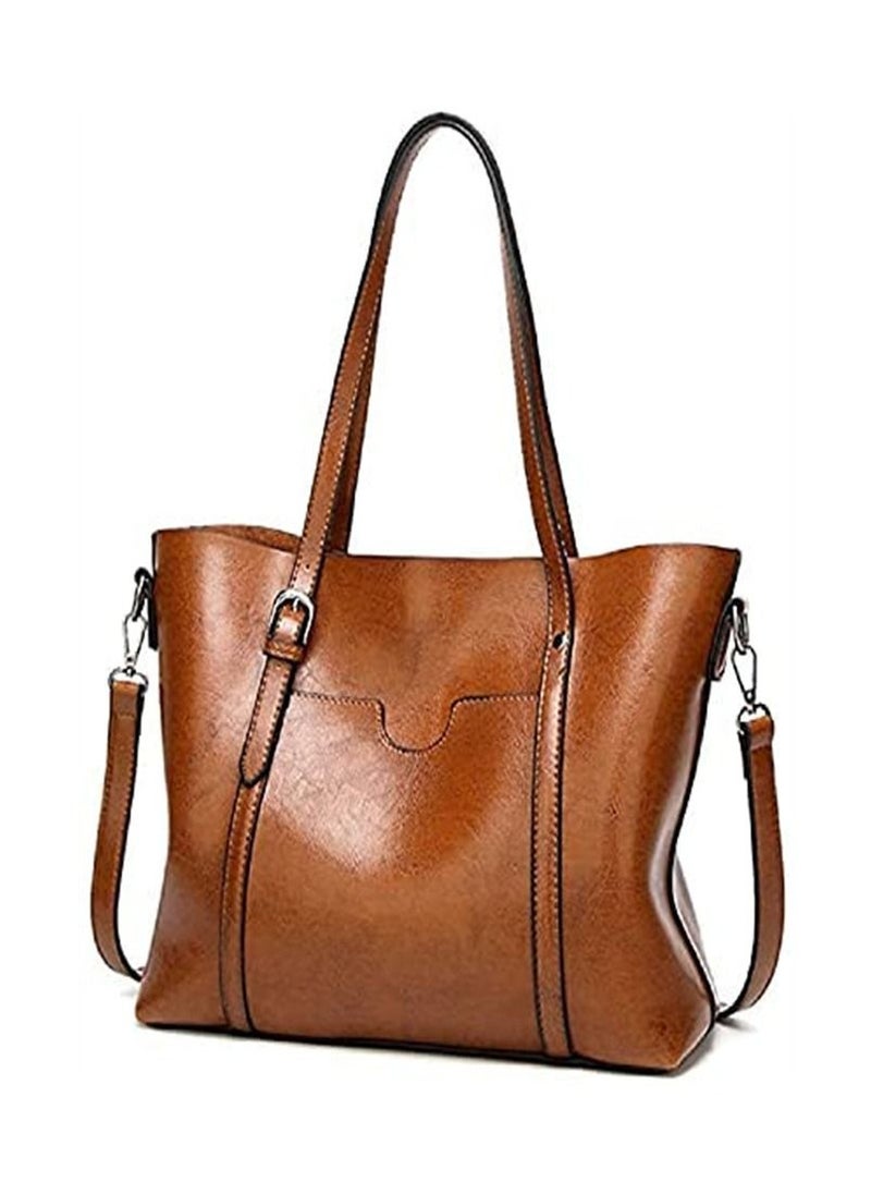 ORiTi - Leather Satchel Purses and Handbags for Women, Top Handle Shoulder Purse Tote Hobo Bag - Image 1