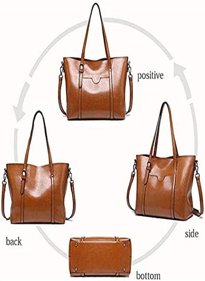 ORiTi - Leather Satchel Purses and Handbags for Women, Top Handle Shoulder Purse Tote Hobo Bag - Image 1