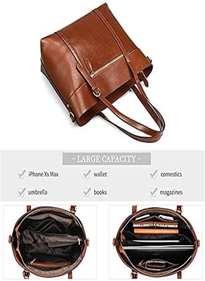 ORiTi - Leather Satchel Purses and Handbags for Women, Top Handle Shoulder Purse Tote Hobo Bag - Image 1