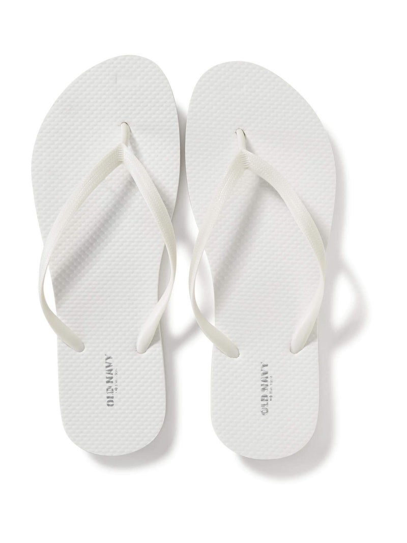 Old Navy Flip Flop Sandals for Woman, Great for Beach or Casual Wear (7, White)