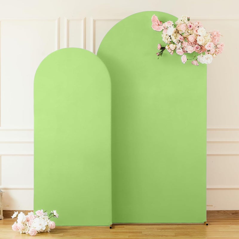 Suppromo Sage Green Arch Cover 2 Set-7.2 and 6ft Arch Backdrop Cover Spandex Fitted Wedding Arch Stand Covers for Birthday Party Baby Shower Bridal Shower Wedding Reception Banquet Photo Background Decorations - Image 4