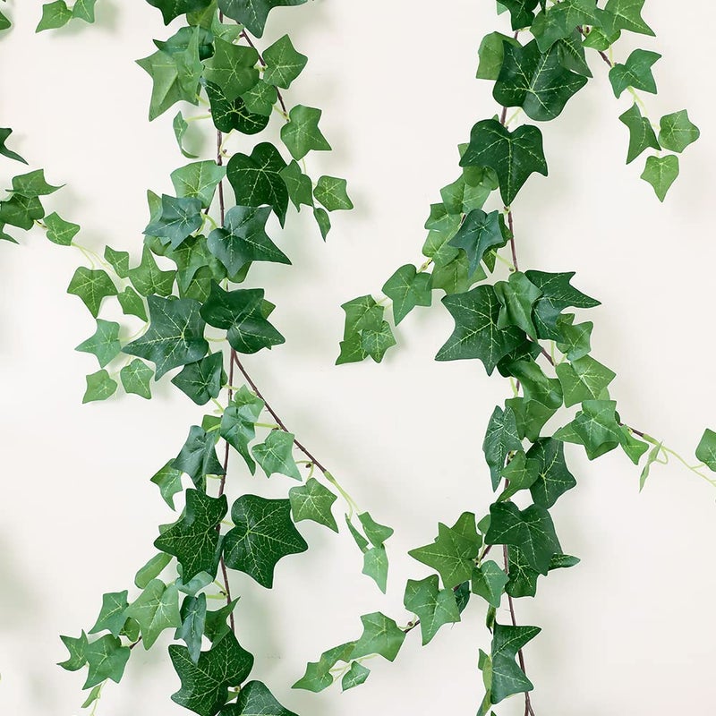 Dallisten 3 Strands Odorless Artificial Ivy Vines Kit 71 Silk Ivy Garland with Green Leaves Fake Hanging Plants Greenery Decoration for Bedroom Windows Walls Wedding Outdoor Decor Green