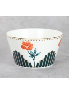 India Circus by Krsnaa Mehta India Circus by Krsnaa Mehta Natures Bloom Bone China Side Nikko Bowl for Kitchen Serving Serveware Set of 3 470mL  - Image 4