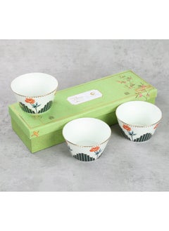 India Circus by Krsnaa Mehta India Circus by Krsnaa Mehta Natures Bloom Bone China Side Nikko Bowl for Kitchen Serving Serveware Set of 3 470mL  - Image 3