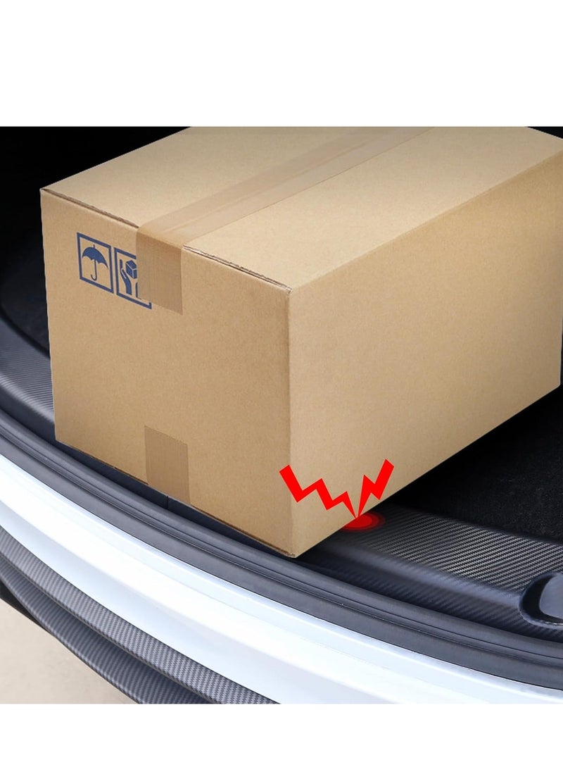 Excefore - Car Rear Bumper Guard for Tesla Model Y, ABS Trunk Bumper Protector Guard, Car Rear Trunk Edge Protector (3D Carbon Fiber Pattern) - Image 1
