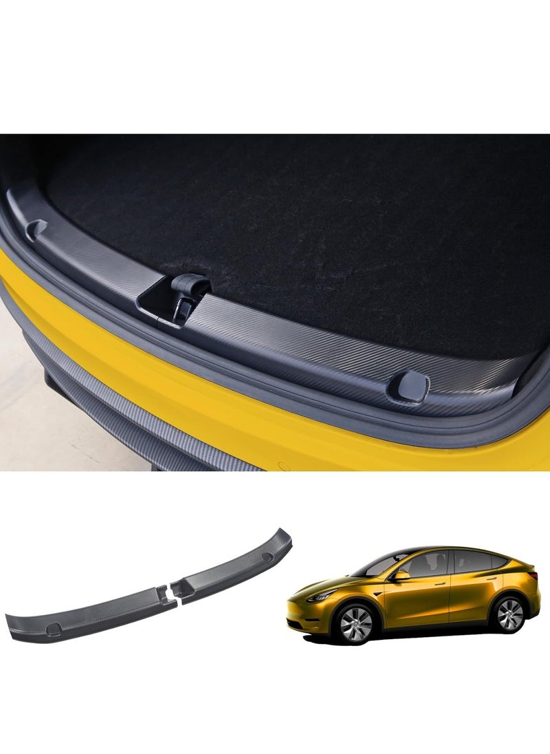 Excefore - Car Rear Bumper Guard for Tesla Model Y, ABS Trunk Bumper Protector Guard, Car Rear Trunk Edge Protector (3D Carbon Fiber Pattern) - Image 1