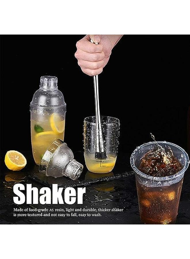 إي سي في في البلاستيك كوكتيل شاكر خلاط مشروبات اليد بوبا الشاي كوب شاكر مع موازين بار أداة شفافة 350 مللي - Image 4