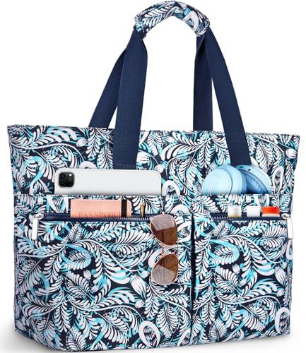 HUANLANG Large Beach Bags for Women Pool Bag with Zipper Waterproof Sandproof Beach Tote Travel Bag with Wet Pocket - Image 1