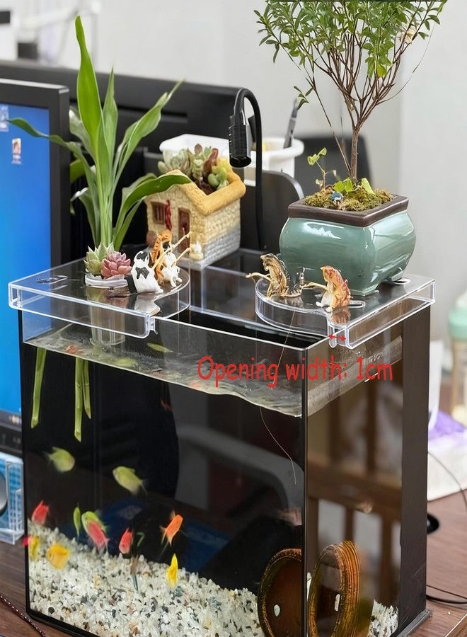 حامل نباتات أحواض السمك SXYYDSG قطعتان لأحواض السمك بدون إطار، حامل نباتات مطوّر لأحواض السمك، رف زاوية لأحواض السمك لوضع النباتات المائية، ديكور نافورة مائية (أبيض) - Image 3