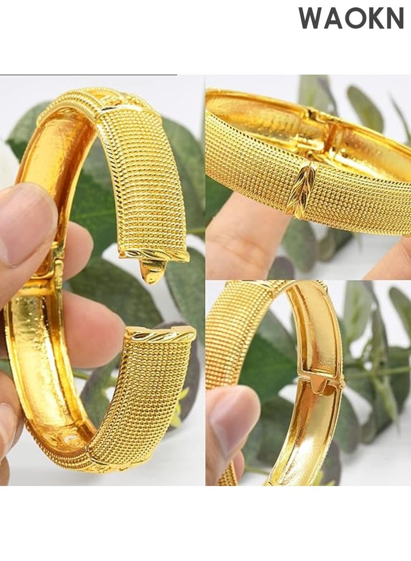 WAOKN Luxury Ethiopian Wedding Bangles for Women - Traditional Geometric Design | Handcrafted Bridal Jewelry with Cultural Heritage | Exquisite Gift for Wedding Ceremonies - Image 5