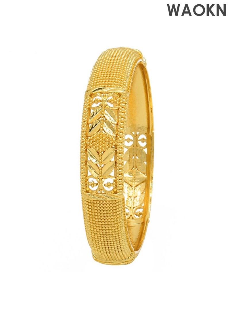 WAOKN Luxury Ethiopian Wedding Bangles for Women - Traditional Geometric Design | Handcrafted Bridal Jewelry with Cultural Heritage | Exquisite Gift for Wedding Ceremonies - Image 1